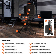 Adventure Ready 22” Griddle with Flexfold Legs