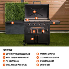 36” Griddle Airfryer Combo (Natural Gas)